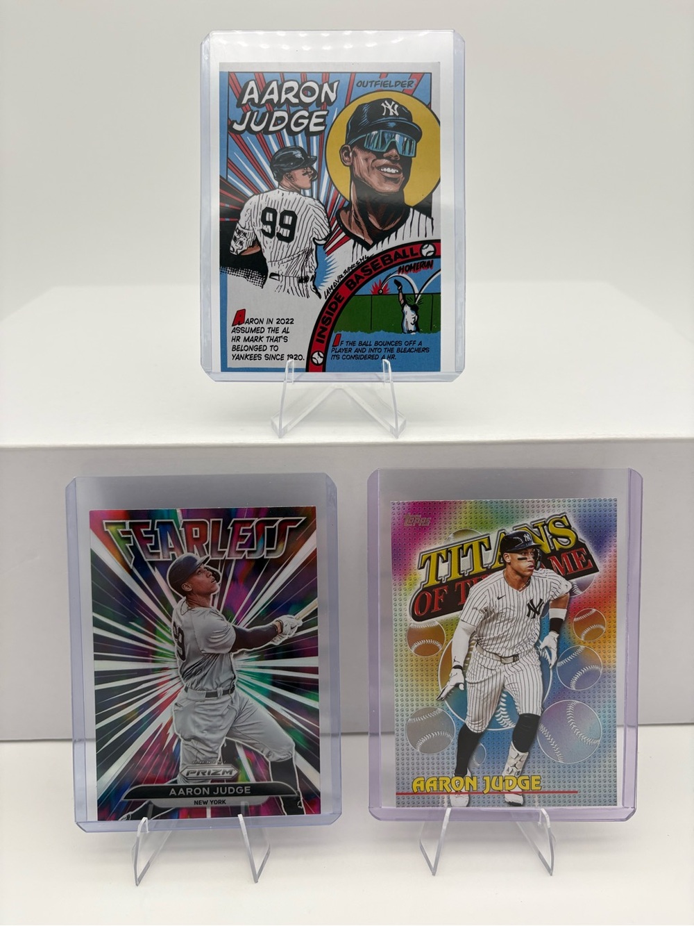 Aaron Judge NY Yankees Topps & Panini Comic / Fearless / Titans Inserts 3 Cards